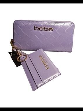 NWT bebe Quilted Zip Wallet & Cardholder Set - Lilac